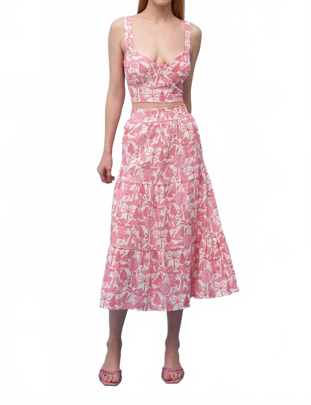 NEW ASTRID naples top in pink toile